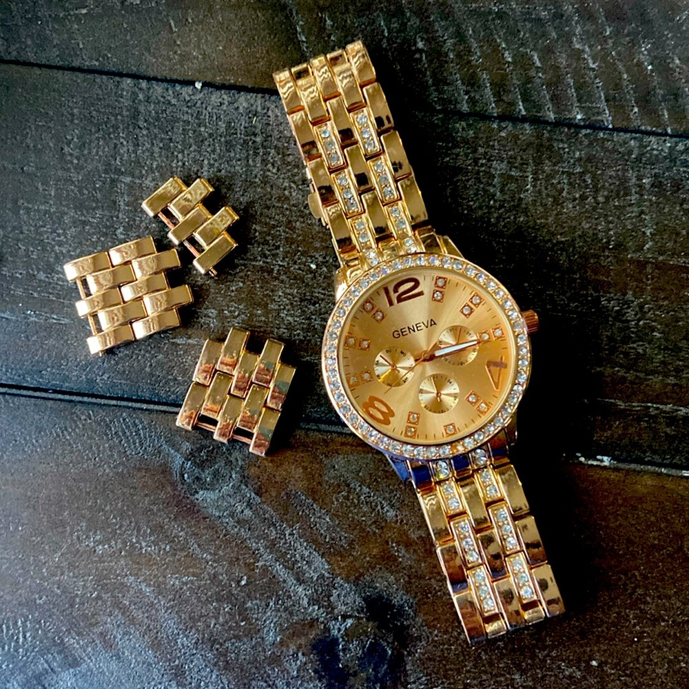 Geneva Rose Gold Watch.